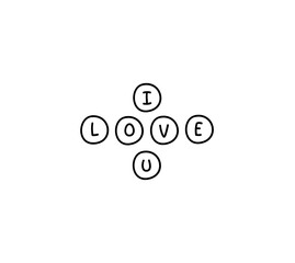 I love u charm illustrated beads slogan saying © Emma
