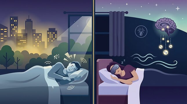 Comparison of restless urban sleep and peaceful deep rest