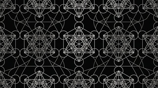 Intricate silver geometric star pattern on a dark background