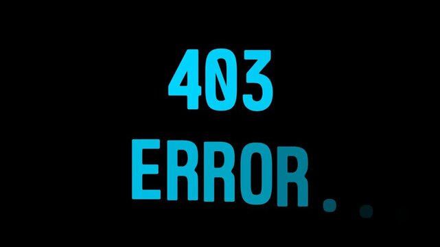 403 error glitch digital screen Suitable for website error pages or technology related designs.4k animation with alpha channel on transparent background 