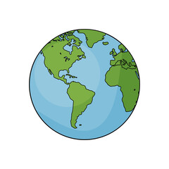 globe with green earth © VishD