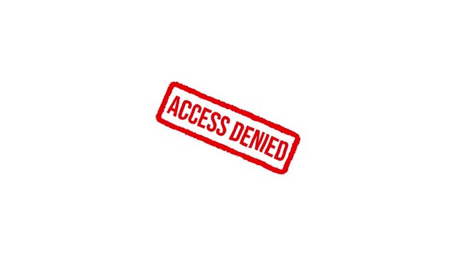 Access Denied Stamp. Red Text Rubber Stamp Ink animation