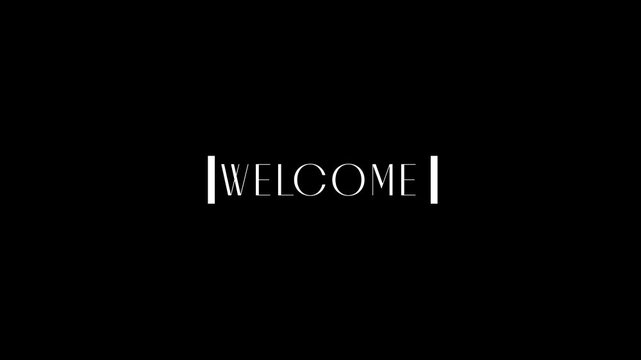 Animated Welcome Text Title Reveal with Vertical Bracket Borders