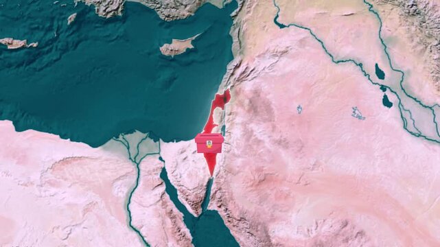 Locked Ballot Box over Israel Map Animation