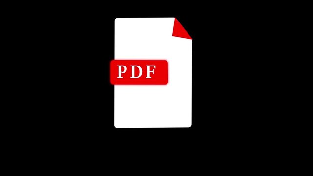 PDF File Format Animation with Digital Document and Image Extension Concept animation icon file