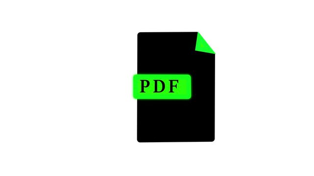PDF File Format Animation with Digital Document and Image Extension Concept animation icon file