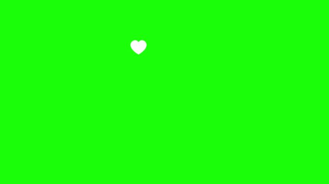 Heart loading animated spinning ring loop for romantic social media video 4k chroma key green screen background