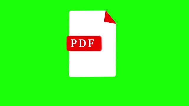 PDF File Format Animation with Digital Document and Image Extension Concept animation icon file