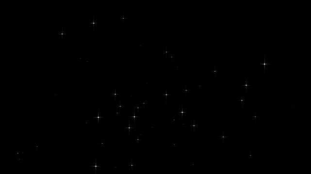 twinkle stars starlight, Glitter star line animation with starry night twinkling seamless loop animation on black screen, 4k video