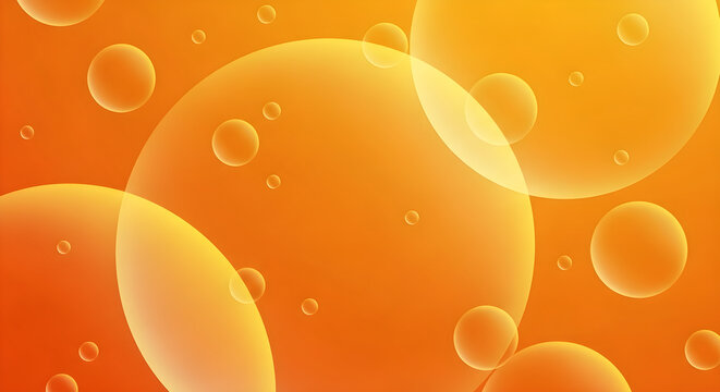 Abstract Orange Background Featuring Transparent Floating Bubbles for Modern Graphic Design Projects and Artistic Digital Backgrounds