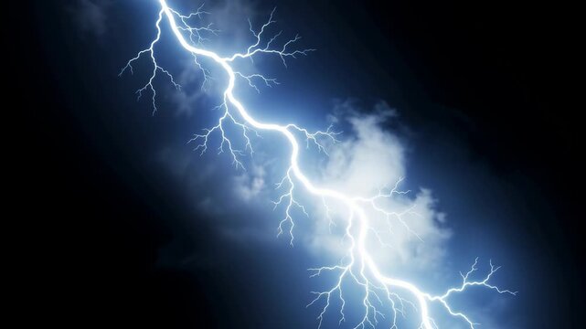 Dazzling lightning bolt illuminating stormy sky showcasing the power of nature and dramatic weather phenomena