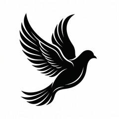 Fototapeta premium Flying White Dove of Peace Symbol with Elegant Wings on Clean Background, Vector Illustration of Freedom, Hope, Nature and Wildlife Bird Design