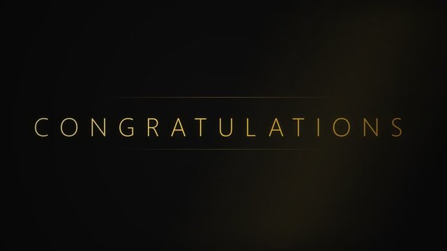 Golden congratulations typography on premium dark black background for luxury celebration card