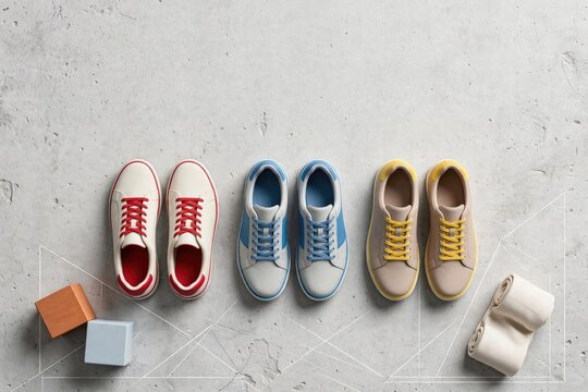 Assortment of Stylish Sneakers and Casual Footwear Display