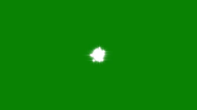 twinkling stars shining in the night sky, particle magic tail sparkling glitter star dust trail  flat sparkle effect overlay on green screen background. 4k.