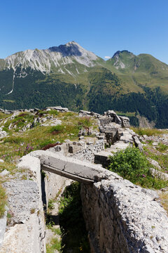Austria, Carinthia,WW I open air museum and kleiner Pal in background
