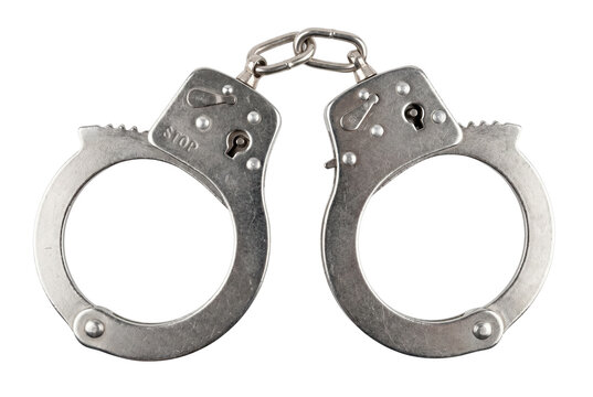 Professional silver metal law enforcement handcuffs
