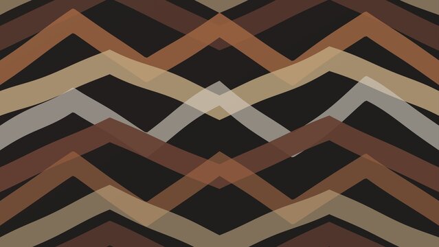 Abstract chevron pattern with earthy brown tones, geometric zigzag background design, warm neutral overlapping stripes for textile and decor