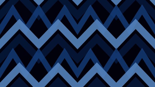 Geometric zigzag pattern in navy blue, abstract chevron background with layered triangles, modern textile design for wallpaper and fabric