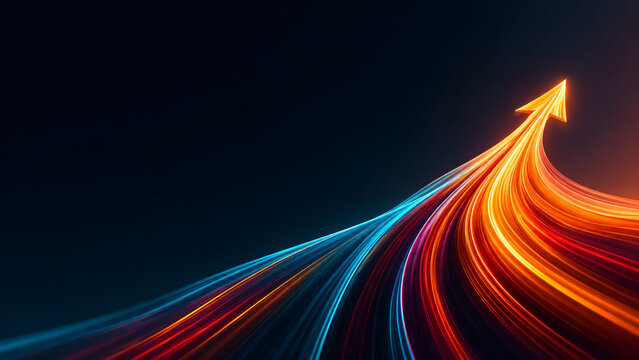 Business transformation and growth depicted through an abstract motion design