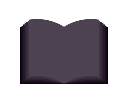Minimalist Dark Open Book Icon Graphic Element for Educational Digital Projects and Academic Literature Concepts