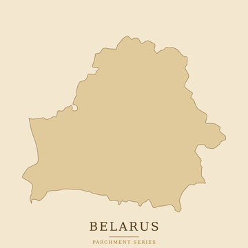Belarus map silhouette against a pale beige background a geographical representation in a parchment style belarusian geography country nation state territory