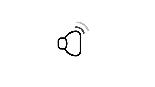 Animated in speaker icon. voice sound wave, sound volume