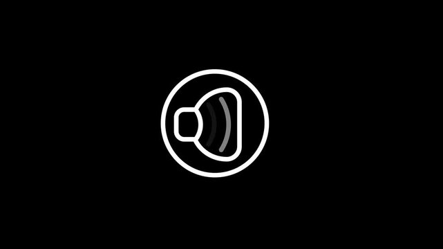 Animated in speaker icon. voice sound wave, sound volume