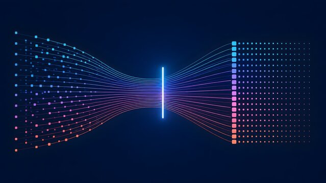 Data quality gateway transforming scattered information streams into clean structured output for validation and AI readiness