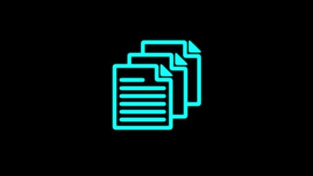 Document Files Stack Icon Animation, Multiple Paper Pages, Digital File Management, Copy Documents, Office Records, Business Documentation, Minimal Line , Motion Graphic for Presentation,