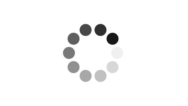 Spinning loading circle animation icon with dotted progress on transparent background. loading and buffering icon animation. Loading spinning, load wheel animation. alpha channel