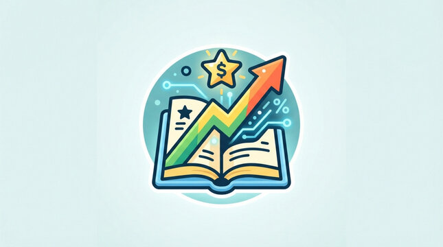 Educational growth and financial investment concept icon