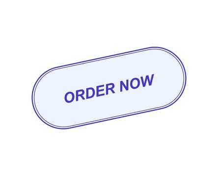Isometric blue button with the text order now for website