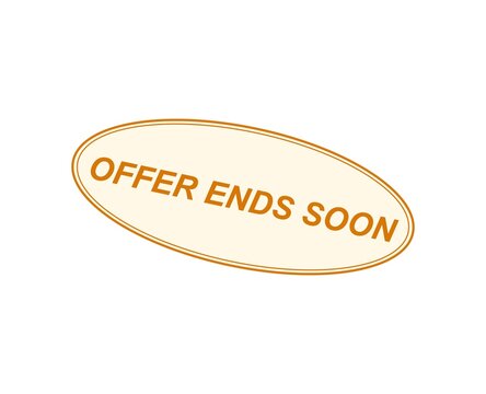 Oval shaped badge with text stating that offer ends soon