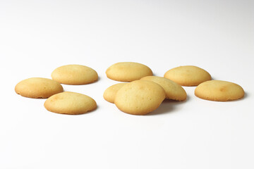 Fototapeta premium Vanilla Wafers assorted on white background