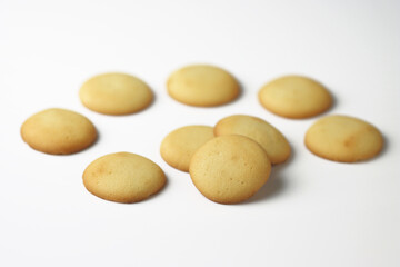 Fototapeta premium Vanilla Wafers assorted on white background