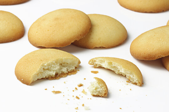 Vanilla Wafers assorted on white background