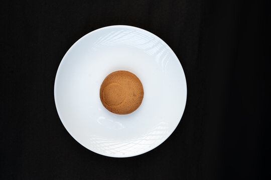 Sweet Biscuit isolated view on a white plate
