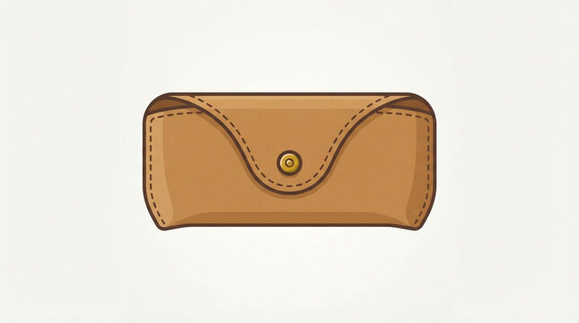 Brown Leather Eyewear Case Illustration