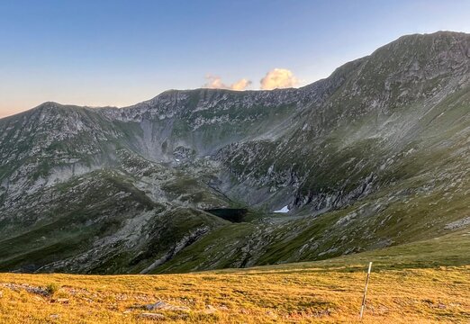 Summer in the mountains, Iezerul Triunghiular Lake, Fagaras Mountains, Romania 