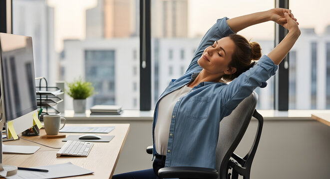 Professional taking a break and relaxing at workplace