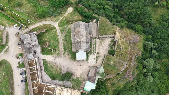 4K UHD Top Down Drone View of Tatev Monastery Complex in Armenia․