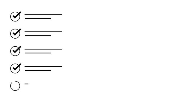 Businessman using pen to tick correct sign mark in checkbox for quality document control checklist and motion graphics of business approve project concept.