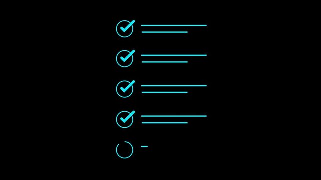 Businessman using pen to tick correct sign mark in checkbox for quality document control checklist and motion graphics of business approve project concept.