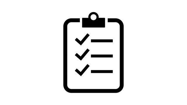 Check list icon, Motion graphics of business document