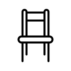 Fototapeta premium Front view simple chair outline with square seat and backrest.