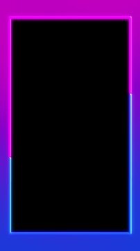 Vertical Pink and Blue Neon LED Frame Overlay with Alpha Channel and Seamless Loop