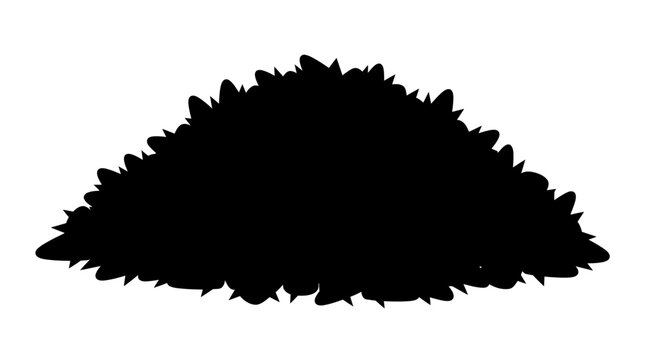 Halloween Black silhouette of a pile of grain or seeds, organic heap of agricultural produce vector, mound of soil or coffee beans on white background vector