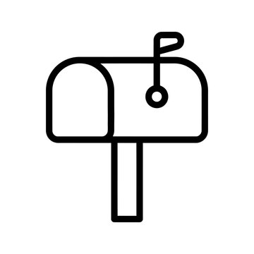 Mailbox icon featuring bold black outlines for postal service projects.