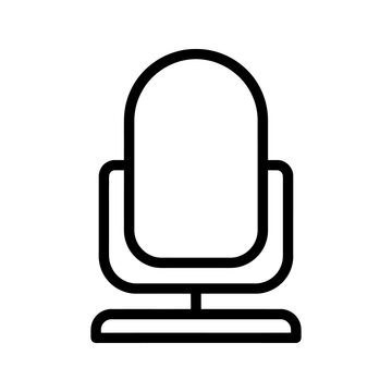 Simple microphone icon for digital recording and audio streaming content.